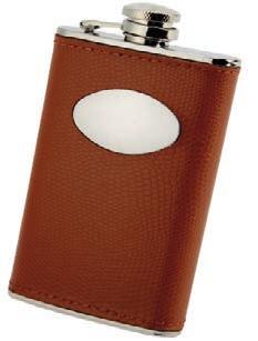GENUINE LEATHER GENUINE leather covered HIP flasks R3393 (40z)