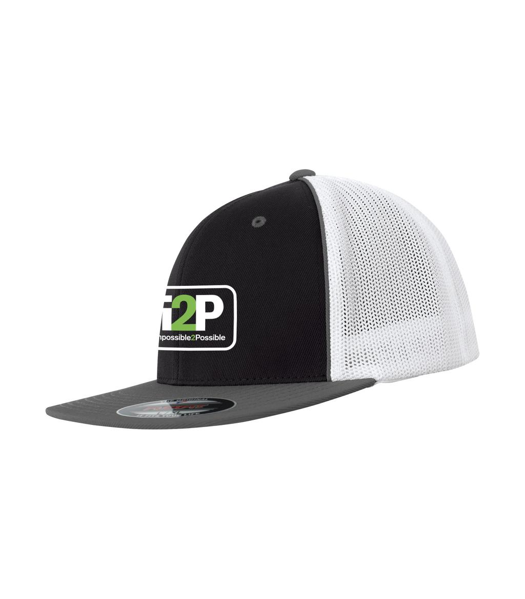 HATS i2p FlexFit Hat - $45 Front panels: 83/14/3 nylon/cotton/spandex Mid and back panels: