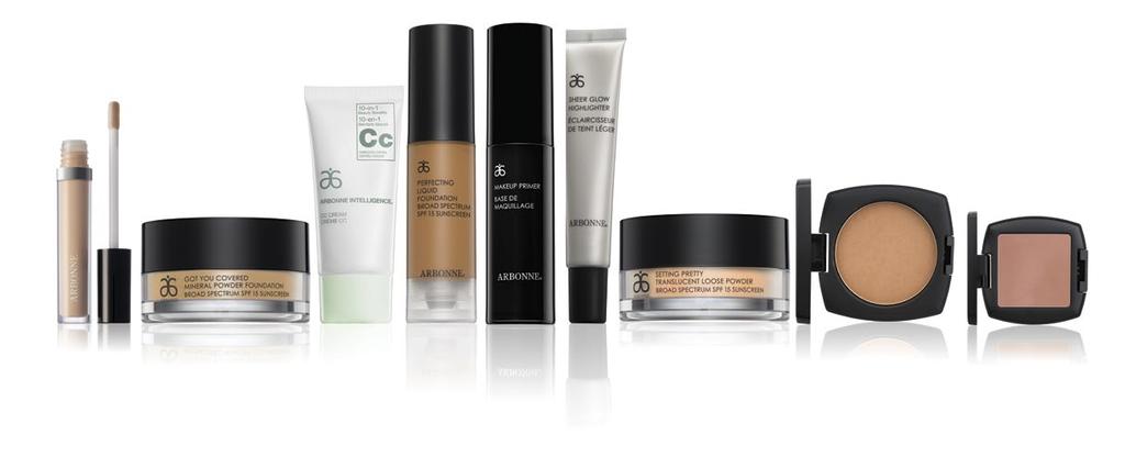 Arbonne Makeup Face Collection Focus Guide DID YOU KNOW? Makeup products for your face can deliver healthy skin benefi ts along with smoothing, perfecting and contouring results.