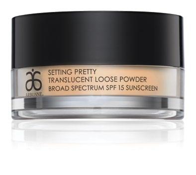 SETTING PRETTY TRANSLUCENT LOOSE POWDER BROAD SPECTRUM SPF 15 SUNSCREEN Luminescent and weightless, sets any foundation to deliver a longlasting, radiant fi nish Optilight Technology fl atters all