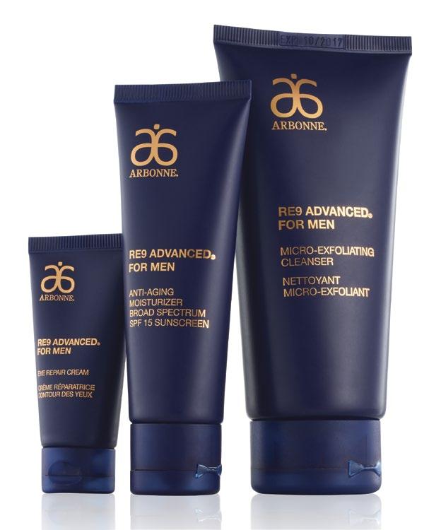 The RE9 Advanced for Men Story RE9 Advanced for Men products provide a skincare regimen to address the unique needs of men s skin.