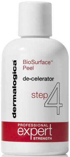 Prep Solution > Enzyme Active (-) > Acid Active (+) > Decelerator biphasic portion STEP 1 STEP 2 BioSurface Peel Prep Solution Actives: Salicylic Acid with Isodecyl Salicylate Maximises penetration