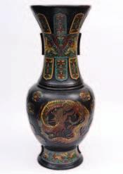 548. A large Chinese two section mei-ping enamelled vase the