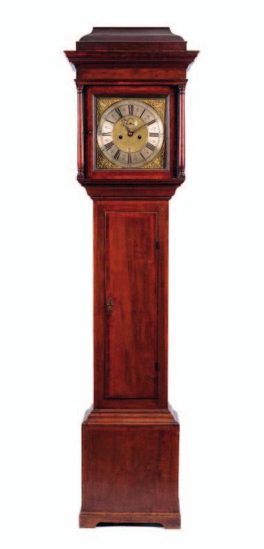631. John Froser (Fraser), Worcester an oak longcase clock having an eight-day duration, five pillar movement striking the hours on a bell with an inside countwheel, the twelve-inch square brass dial