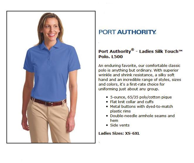 Polo Shirts Option Silk screen on back Mediterranean Blue with embroidery on front or
