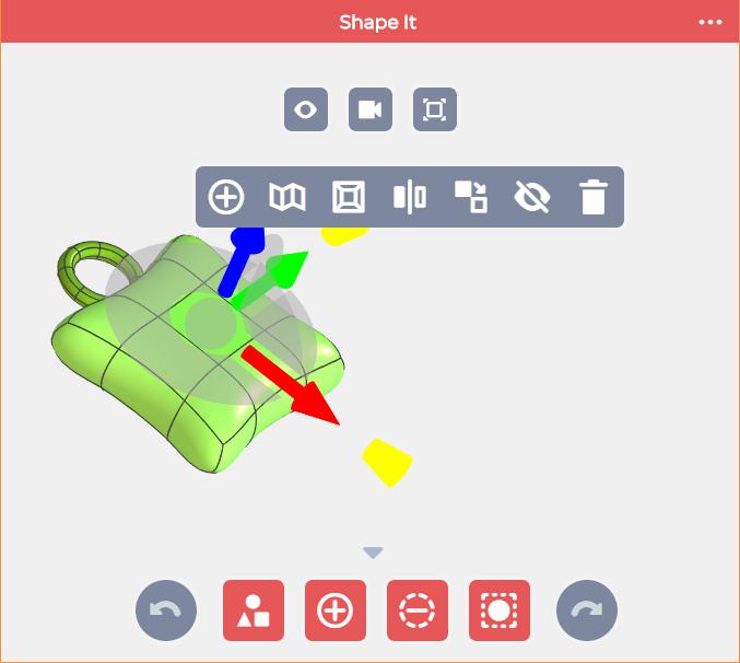 The App also allows you add more complex shapes like a Torus, Globe, or Ball as well. Click the shape you want and it will be added to your model. The Shape It App works similar to modeling clay.