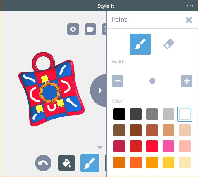 The Paint tool. To use the Paint tool, click the Paint tool icon at the bottom of the App. This will open up the Paint tool side menu. The Paint tool has two modes: Paint and Erase.