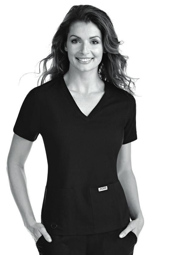 The Pearl T3020 XXS-3XL NEW STRETCH-FLEX The Carmen P3011 Tailored for fit, this v-neck
