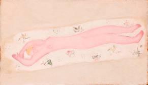 20TH CENTURY CHINESE ART Sanyu (1901 1966) Pink Nude on Floral
