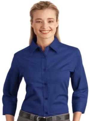 $30.00 14. Women's 3/4 Sleeve Easy Care Shirt. Cotton/Poly blend fabric.