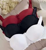 40 This lightly padded smooth t-shirt bra with pretty lace,
