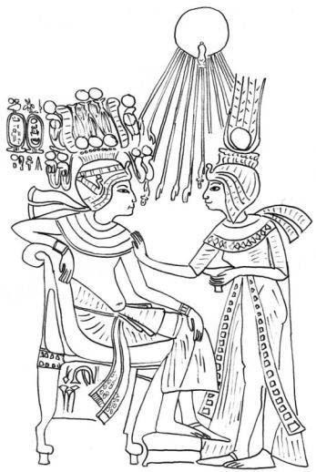 Complete these activities after your visit. Drawing of the image on the back of Tutankhamun s Golden Throne by B. Wood. 2.