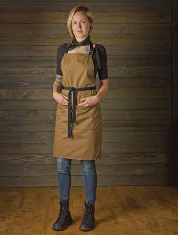 #FCM8 - Bib Apron with a center divided patch pocket with pencil / thermometer pocket.