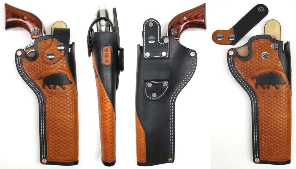 15 Holster pictured can be made to any barrel length TM 723 Standard hip. Angled combination release.