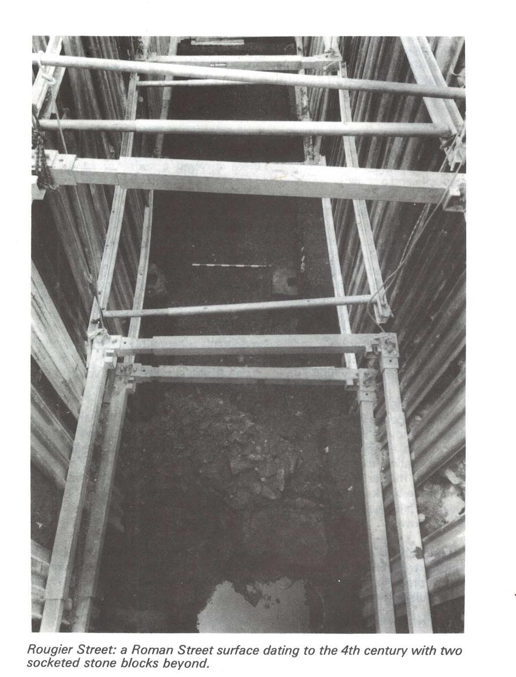 York Archaeological Trust 10 main channel, which was interpreted as a probable drain from an adjacent building located to the south-west. Plate 6 A 4 th century Roman surface at 5 Rougier Street.