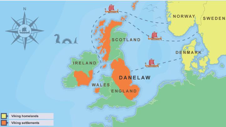 Vikings Who were the Vikings? The Vikings travelled from Scandinavia to Britain, mostly settling in an area called Danelaw (Northeast England).