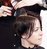 Maintain more length in the front by using the cutting line behind the ear as the guide to