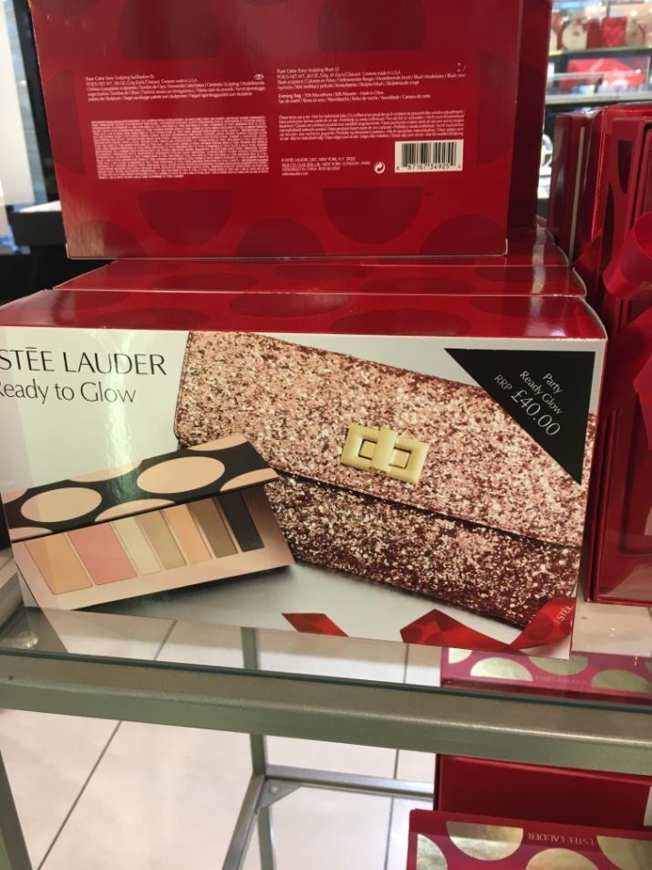 Estee Lauder 1. Metallic Evening Clutch Bag. 2. Bag free with Eyes and Cheeks Lip Palette, worth 30