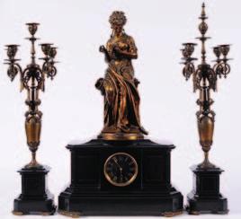697 698 697 Moreau, a French marble and ormolu mantel clock the eightday duration movement striking the hours and half hours on a bell with an outside countwheel, the backplate stamped with the