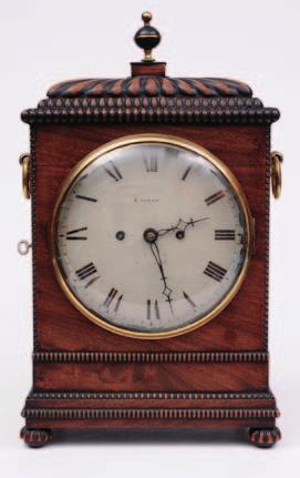 703 704 703 Benjamin Jonas, Plymouth, a William IV mahogany bracket clock the eight-day duration, double fusee, five-pillar movement striking the hours on a bell, with border engraving to both the