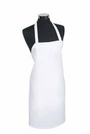 without Pocket ECONOMY BIB APRON NO POCKET Material: 100% Polyester Size: 33" x 29" M60100WH WAIST APRONS Size: 33" x 29"