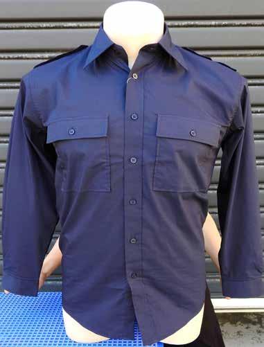 Mens Long Sleeve Shirt with Epaulettes 60% Cotton, 33%