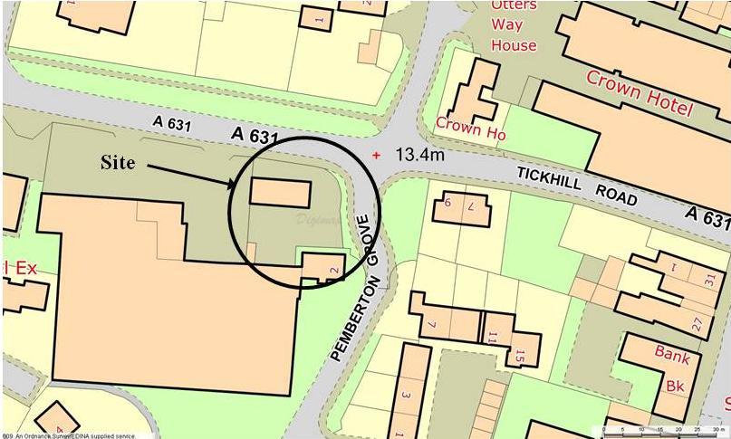 Figure 2 Site location within Bawtry (1:500) All archaeological fieldwork was carried out in accordance with the Ministry of Justice burial licence.