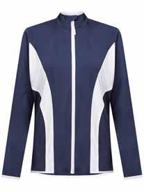 LADIES WEATHER SERIES 69 CGJF8047 COLOUR BLOCKED TECHNICAL JACKET Full-zip front color block jacket with empowered gloss zipper tape with rubber logo puller.