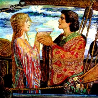 Celtic lovers Tristan and Isolde on their journey from Ireland to Cornwall by John Duncan The Ancient Sources water-filled Jewellery Collection includes jewellery forms used widely in the ancient