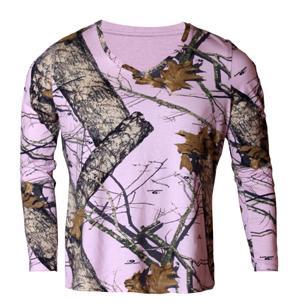 Style # WM81475 Ladies long sleeves Camo V neck 100% cotton printed jersey