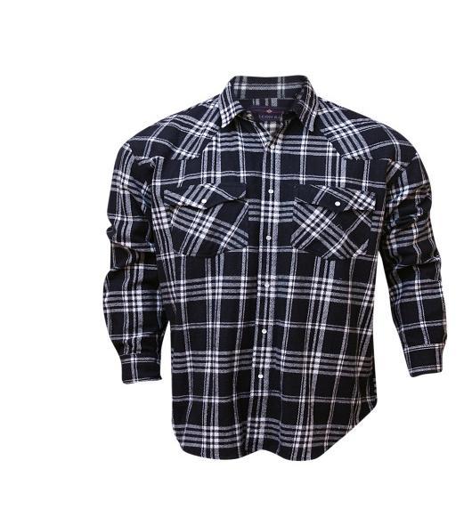 Men s flannel shirts 100% cotton 250 GSM Two front