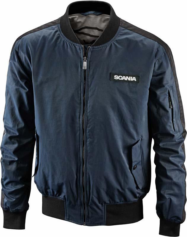men Olof jacket Regular fit spring/summer jacket with contrasting colour on sleeves, Scania symbol on mesh lining. Metal front zipper and additional zip pocket on sleeve.