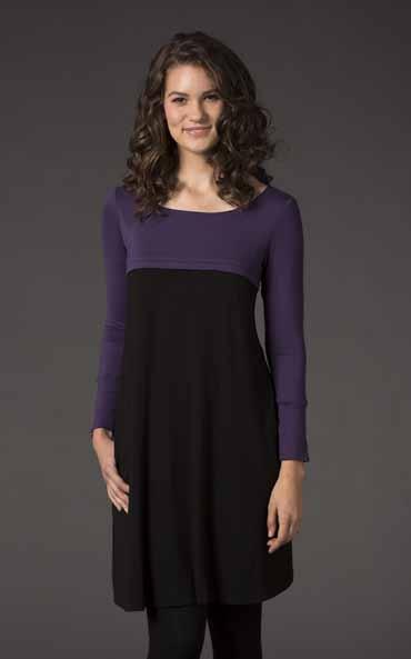 LONG SLEEVE DRESS With concealed breastfeeding access through a zip cleverly hidden in the