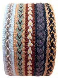Smooth Headbands Crochet headbands single-braided design (6 pcs assorted) 13063 /Beige 13076 Red/Beige 13075 Pink/Beige