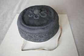 8. Pillbox hat The main fabric of this hat is a navy wool stroud, with a band of flat woven braid on