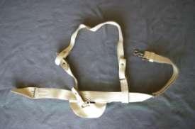12. Canadian Military Belt This two part white leather belt has a waist belt threaded through