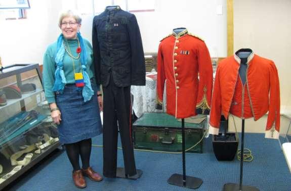 because of the age of the uniforms (circa 1875), the fact that the uniforms were Canadian, from the Hamilton Militia, and that the uniforms all belonged to the same soldier.