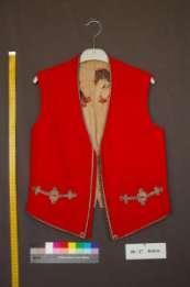 3. Red dress vest This hand sewn vest is made of red wool with