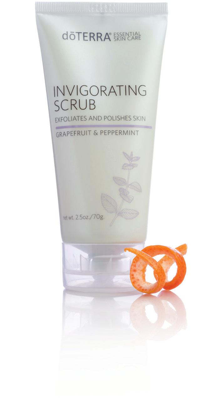 INVIGORATING SCRUB essential oils of GRAPEFRUIT and PEPPERMINT CPTG Certified Pure Therapeutic Grade essential oils of Grapefruit and Peppermint make exfoliating a refreshing aromatic experience