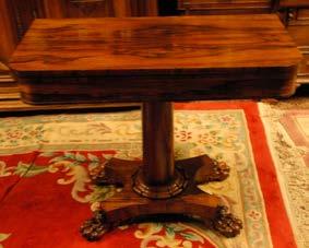 163 William IV Rosewood Fold over Card Table on centre pod with platform Base