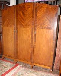 202 Inlaid Mahogany 3 door Wardrobe. 203 Mahogany Chippendale style Armchair and 2 Diningroom Chairs. 204 Victorian Mahogany Chest of 5 Drawers on bun feet. 205 Victorian Mahogany two door Wardrobe.