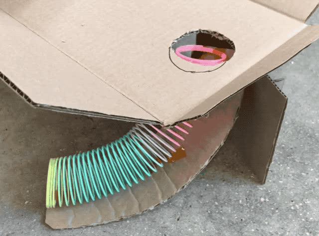 To build a loop, find two circular objects, one about 1" larger in diameter than the other (such as a dinner plate and a medium sized plate). Trace the outlines on two pieces of cardboard.