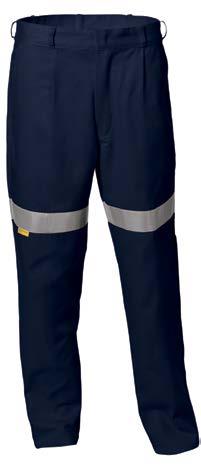 L WS000332 100% Cotton Drill Preshrunk 72R - 112R 2S - 132S 74L - 94L 1 BUNZL SAFETY SAFETY PRODUCTS CATALOGUE VOL1 MENS CLASSIC TAPED DRILL TROUSER Single pleat front pant Heavy