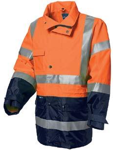 to a vest for complete package 2 Hi vis outer jacket with mesh lining 3 Hi vis jacket with zip off long sleeves and polar fleece lining 4 Polar fleece sleeve jacket (reversed) with