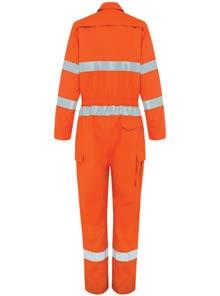FIRE RESISTANT (FR) GARMENTS MENS FR HI VIS TAPED VENTED COVERALLS Double hoop tape configuration at body and sleeves FR reflective tape - 50mm