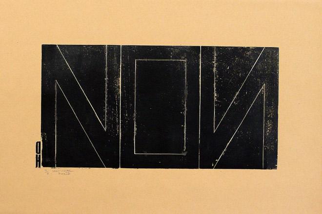 NON, 2007 Woodblock print on packing