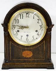 460 Inlaid mahogany mantel clock. $30 - $60 Lot # 473 473.
