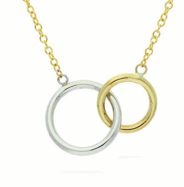 9ct 2-tone gold circles pendant