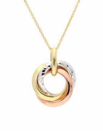 gold twist pendant and chain 195