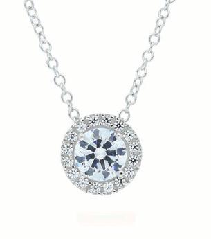 10085084 9ct gold cubic zirconia set disc pendant and